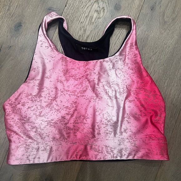 Terez Tops - Terez Pink and Silver Sports Bra XS